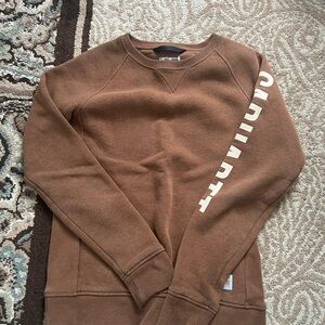 Carhartt Brown Crewneck Sweatshirt with White Sleeve Logo